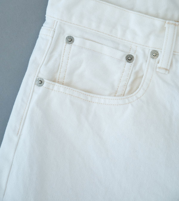 Post Overalls ' No.2 Five Pocket Shorts' (White 12oz. Denim)