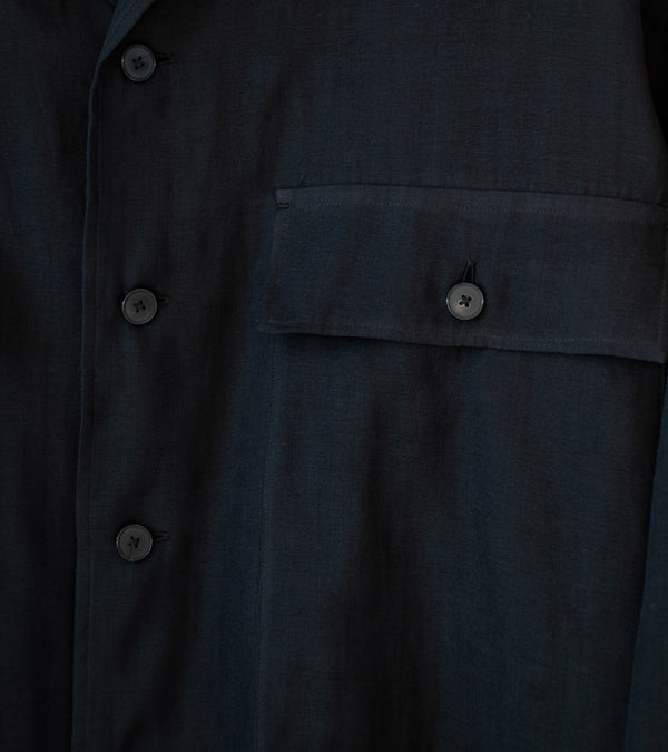 YLÈVE 'Cotton Silk Double Organdy Shirt' (Black)