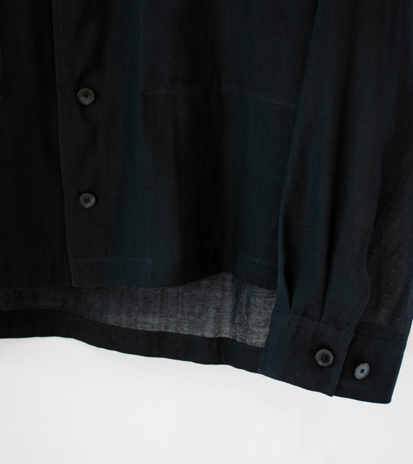 YLÈVE 'Cotton Silk Double Organdy Shirt' (Black)