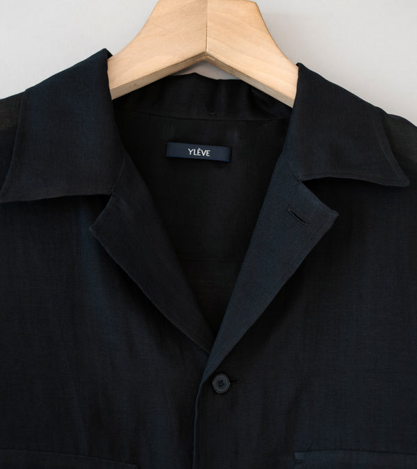 YLÈVE 'Cotton Silk Double Organdy Shirt' (Black)