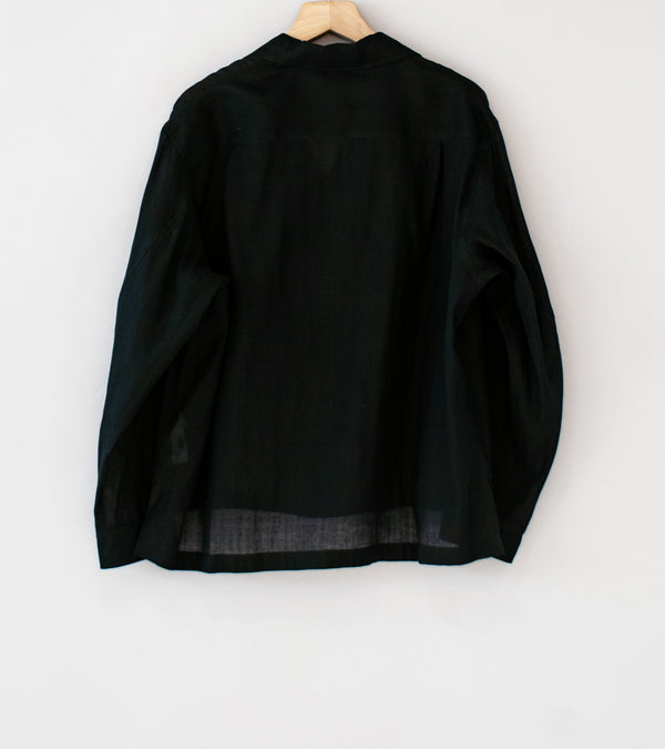 YLÈVE 'Cotton Silk Double Organdy Shirt' (Black)