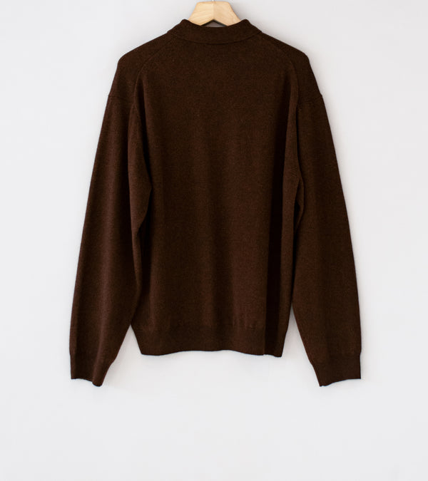 YLÈVE 'Cashmere Knit Polo' (Brown)