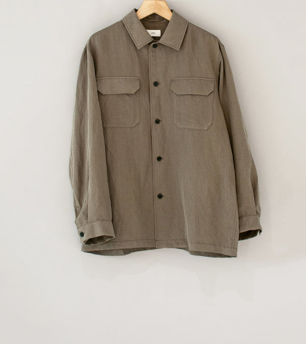 Aton 'CPO Shirt' (Gray Nidom Silk Linen)