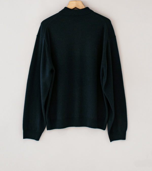 YLÈVE 'Cashmere Knit Polo' (Blue Grey)