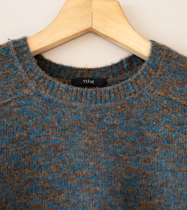 YLÈVE 'Italian Merino Wool Melange Knit P/O' (Camel x Sax)