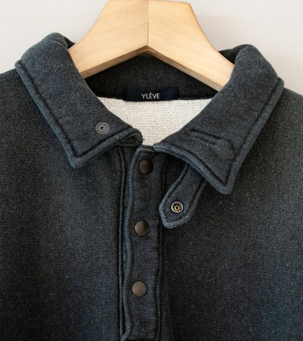 YLÈVE 'Heavy Weight Fleece Bleach Snap P/O' (Charcoal)