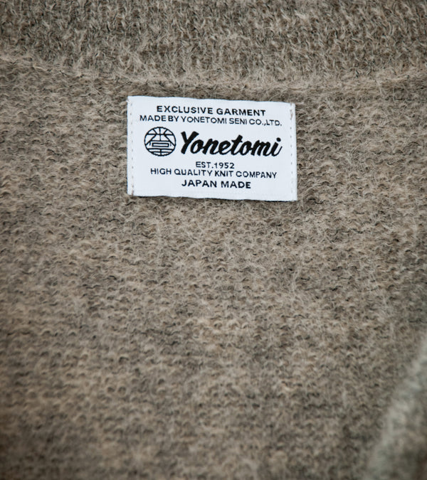 Yonetomi 'Shaggy Mohair Cardigan' (Beige)