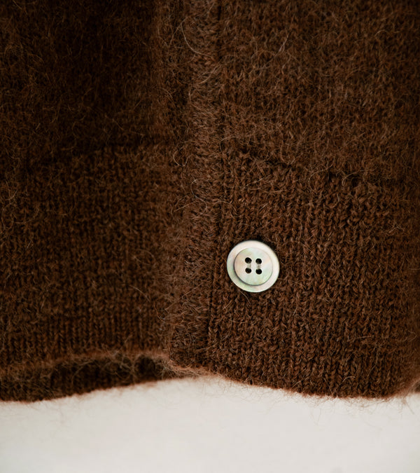 Yonetomi 'Shaggy Mohair Cardigan' (Brown)
