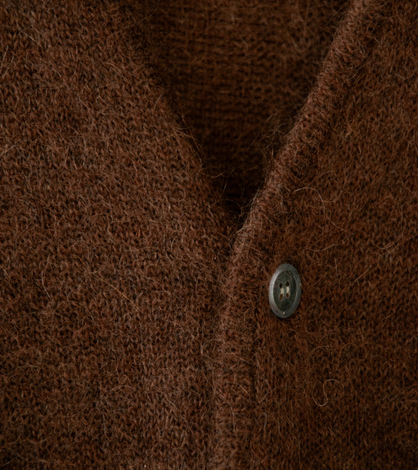 Yonetomi 'Shaggy Mohair Cardigan' (Brown)