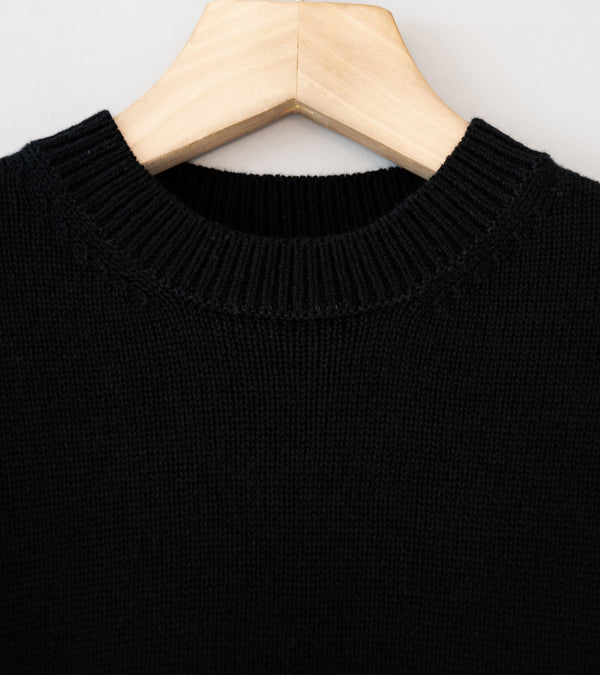 Yonetomi 'Washable Boumou Merino Pullover' (Black)