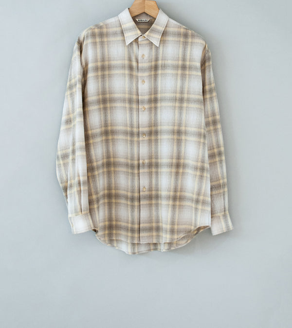 Auralee 'Airy Wool Check Shirt' (Yellow Gray Check)