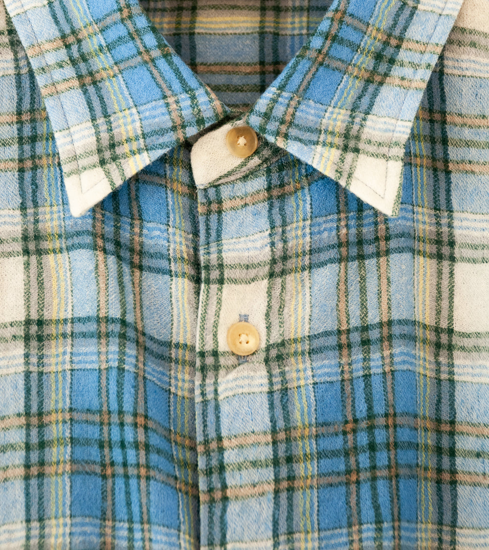 Auralee 'Airy Wool Check Shirt' (Blue Check)