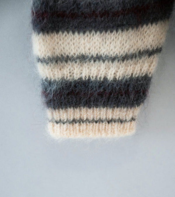 Yonetomi 'Mohair Wool Border Knit Pullover' (Ivory)