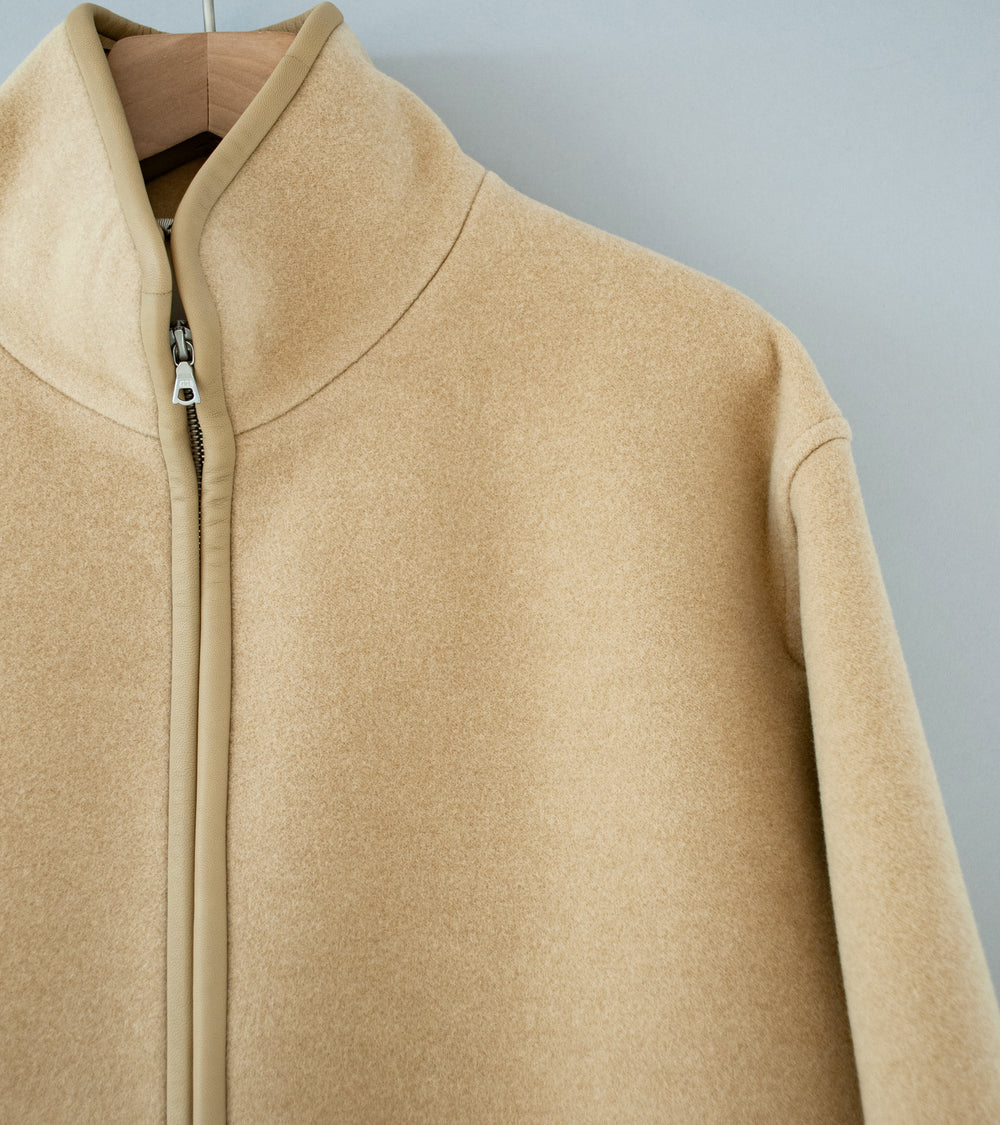 Auralee 'Double Cloth Heavy Wool Pile Zip Blouson' (Beige)