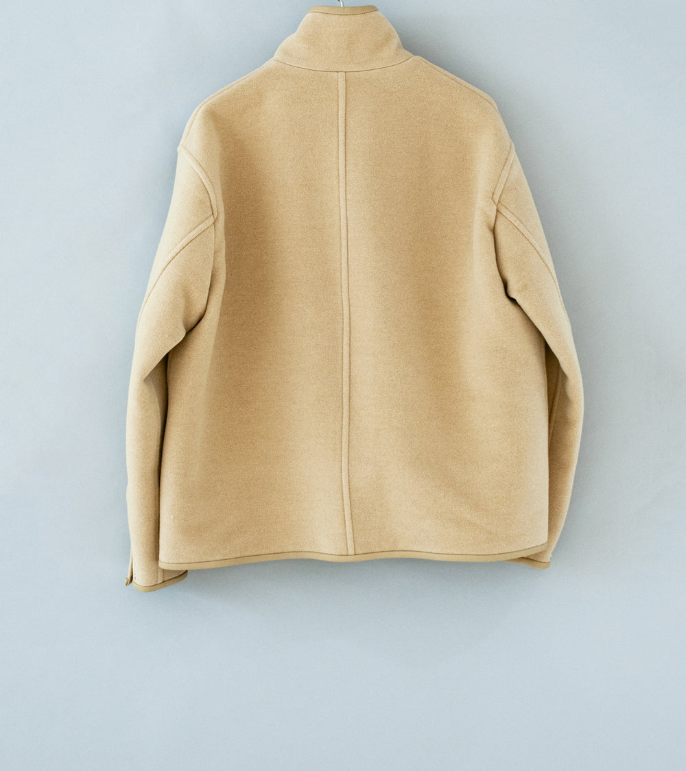 Auralee 'Double Cloth Heavy Wool Pile Zip Blouson' (Beige)