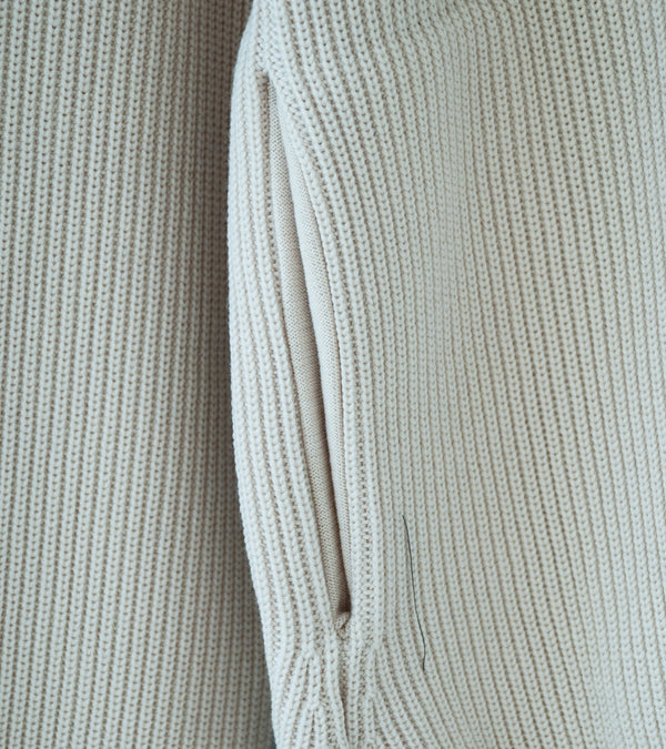 Yonetomi 'Extrafine Wool Rib Knit Blouson' (Ecru)