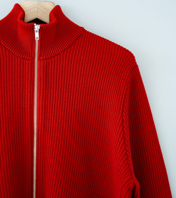 Yonetomi 'Extrafine Wool Rib Knit Blouson' (Red)