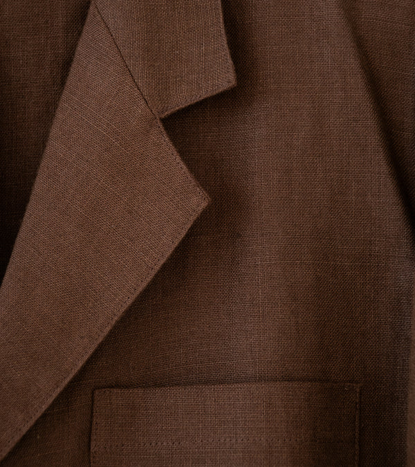 James Coward 'Carry On Jacket' (Brown Welterweight Belgian Linen)