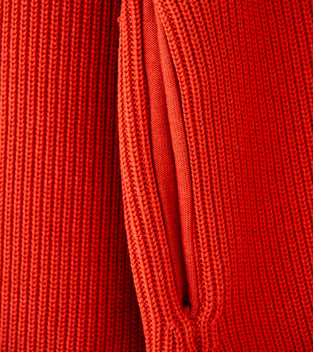 Yonetomi 'Extrafine Wool Rib Knit Blouson' (Red)