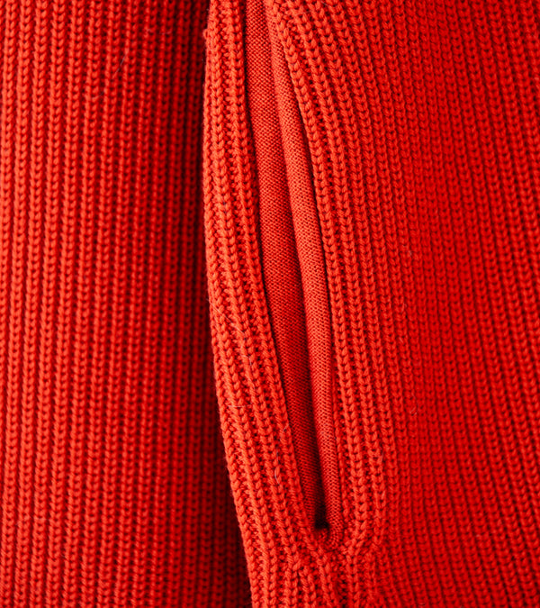 Yonetomi 'Extrafine Wool Rib Knit Blouson' (Red)