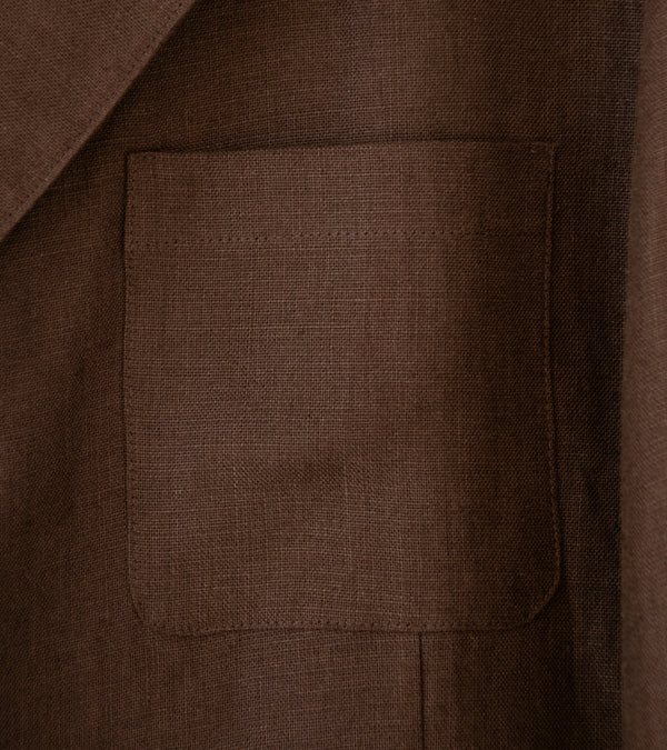 James Coward 'Carry On Jacket' (Brown Welterweight Belgian Linen)