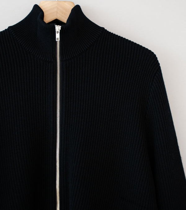 Yonetomi 'Extrafine Wool Rib Knit Blouson' (Black)