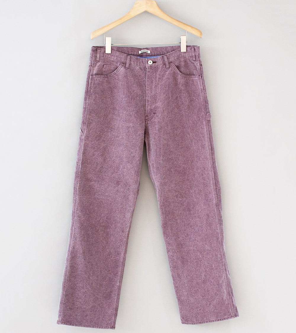 Auralee 'Washed Organic Canvas Pants' (Purple)