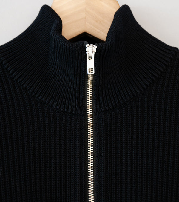 Yonetomi 'Extrafine Wool Rib Knit Blouson' (Black)