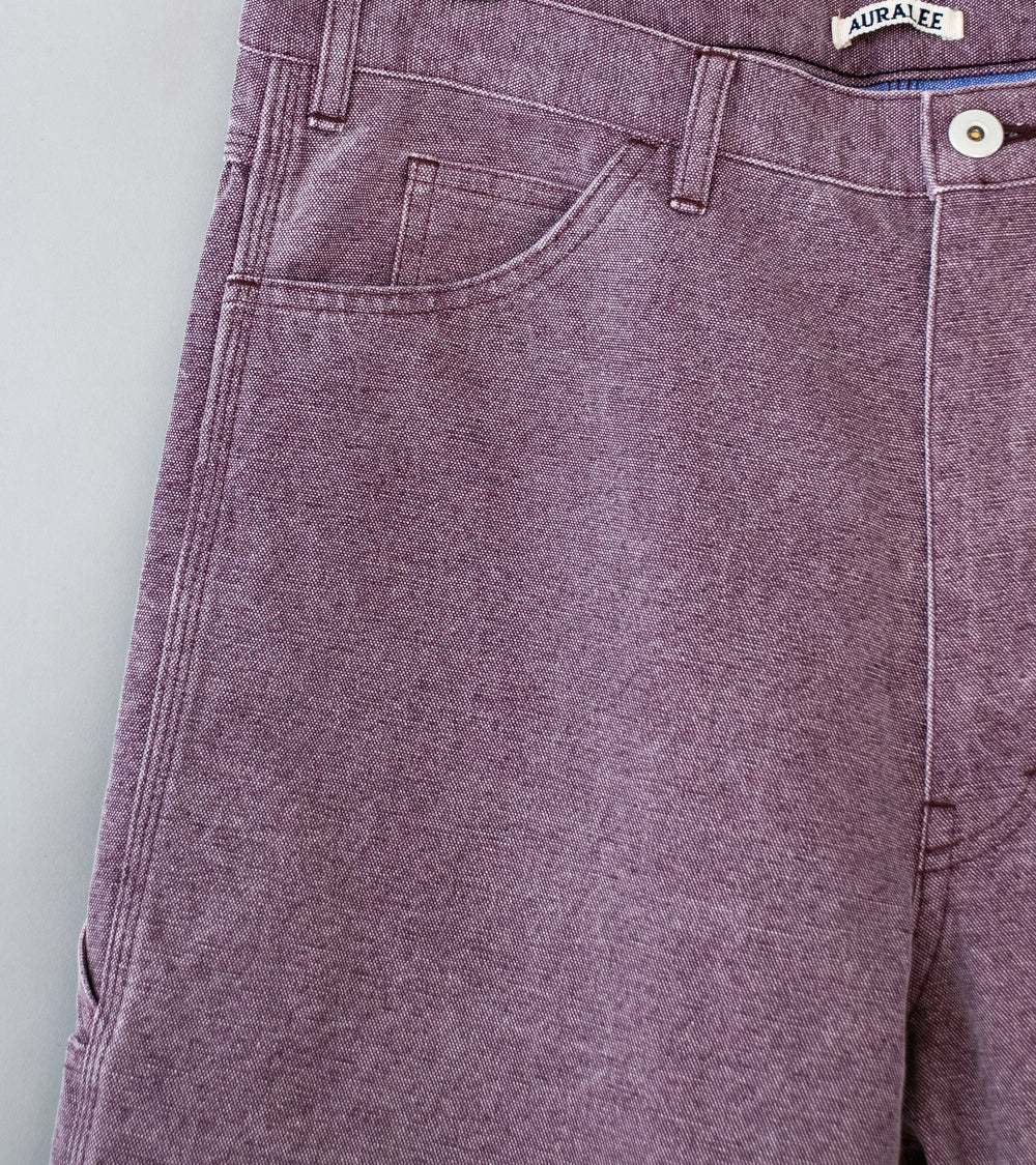 Auralee 'Washed Organic Canvas Pants' (Purple)