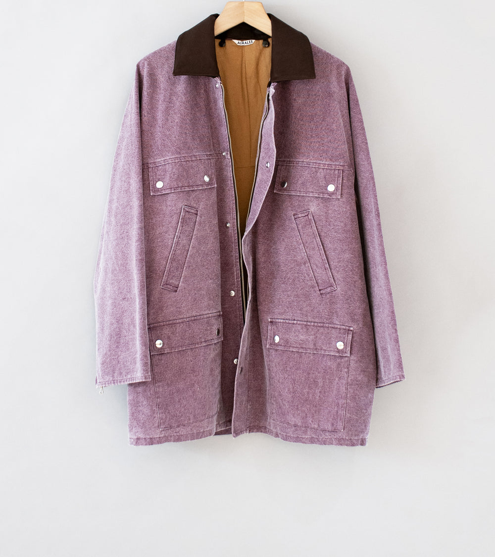 Auralee 'Washed Organic Canvas Hunting Blouson' (Purple)