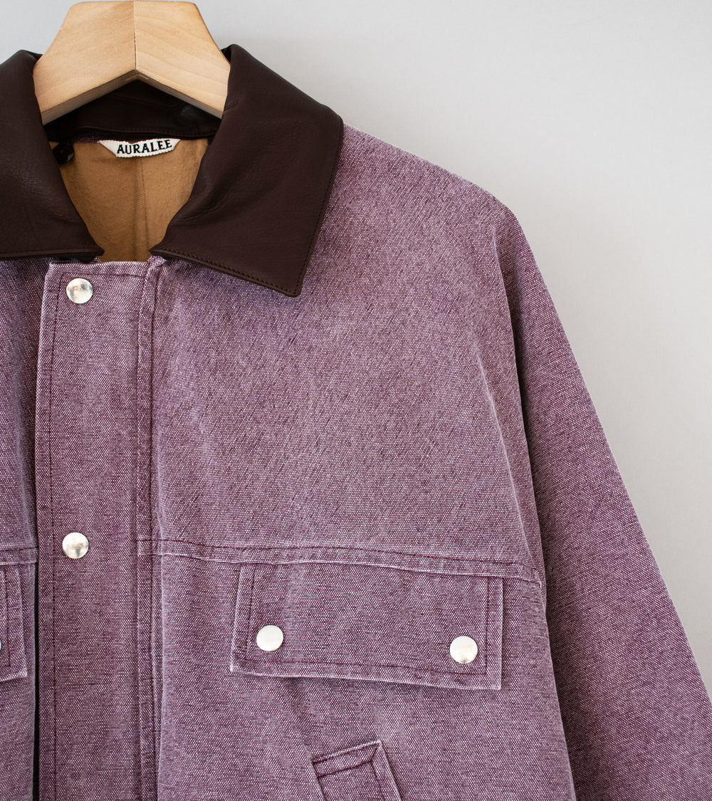 Auralee 'Washed Organic Canvas Hunting Blouson' (Purple)