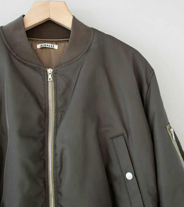 Auralee 'High Density Silk Twill Flight Blouson' (Dark Olive)