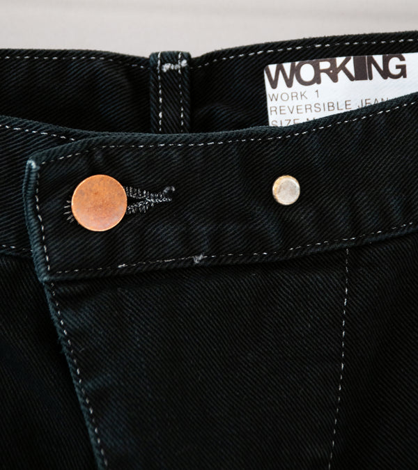 Working 'Reversible Wide Jean' (Beach Tar Cotton Twill)