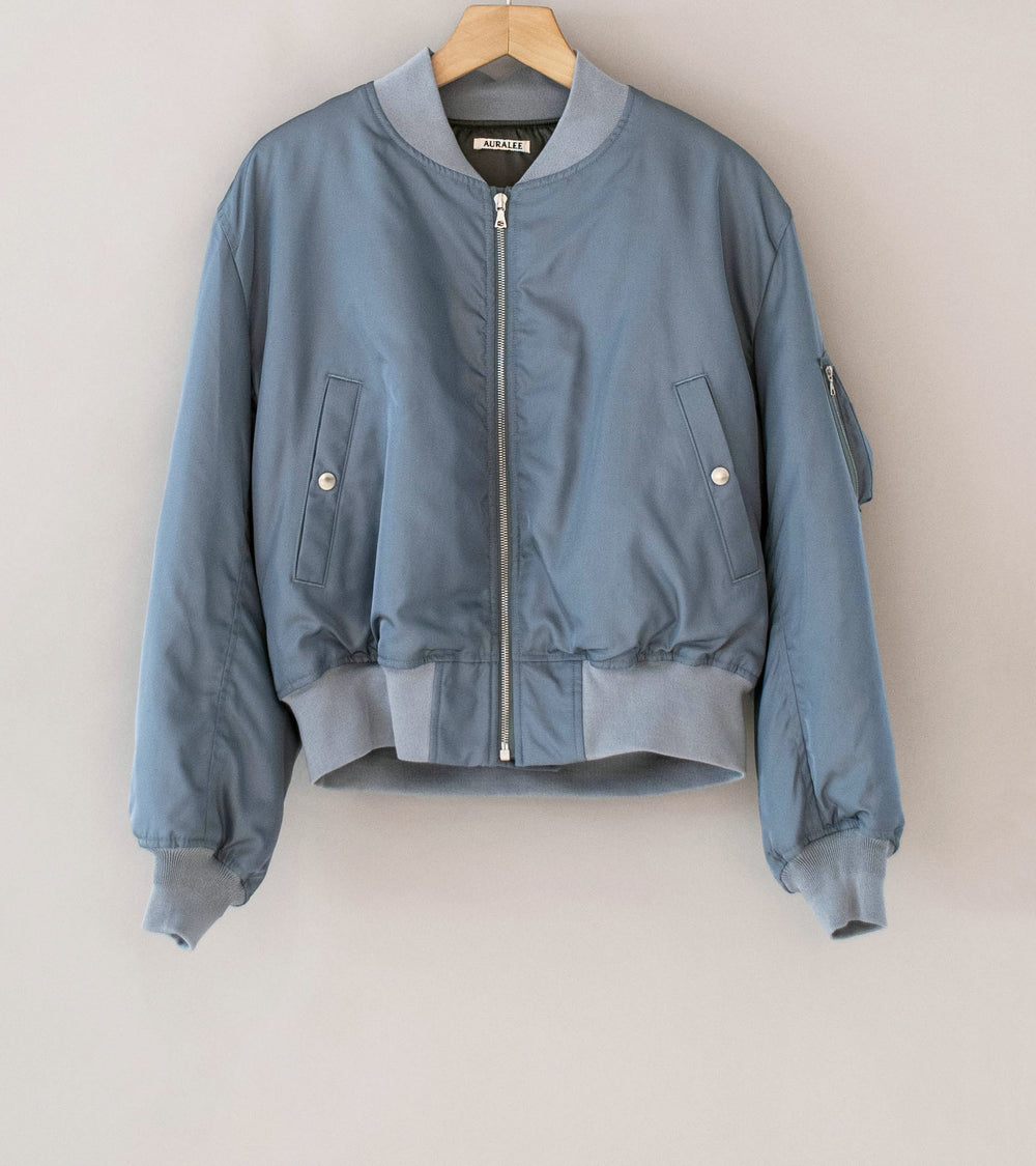Auralee 'High Density Silk Twill Flight Blouson' (Blue Gray)