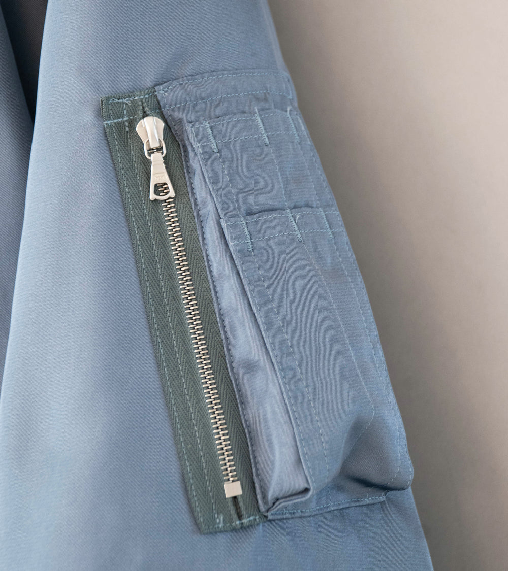 Auralee 'High Density Silk Twill Flight Blouson' (Blue Gray)