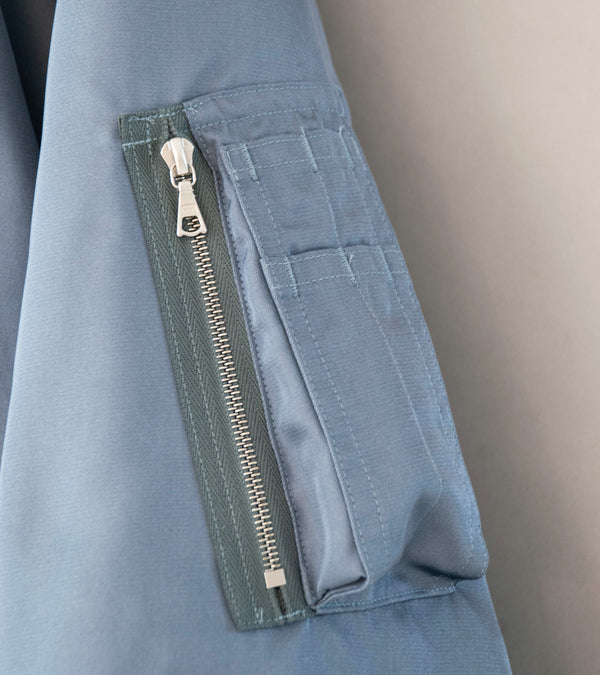 Auralee 'High Density Silk Twill Flight Blouson' (Blue Gray)