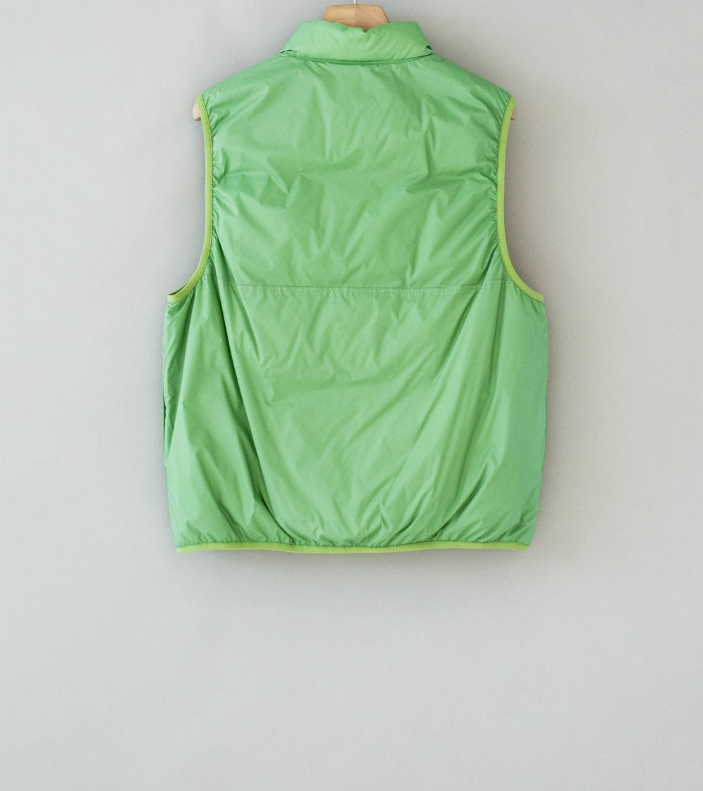Auralee 'Super Light Nylon Ripstop Down P/O Vest' (Light Green)