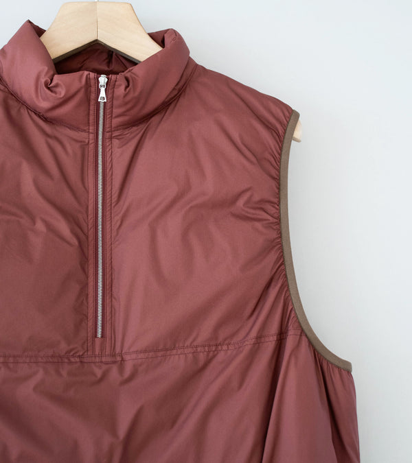 Auralee 'Super Light Nylon Ripstop Down P/O Vest' (Burgundy)