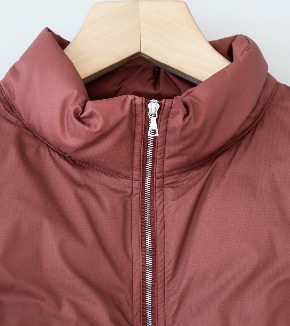 Auralee 'Super Light Nylon Ripstop Down P/O Vest' (Burgundy)