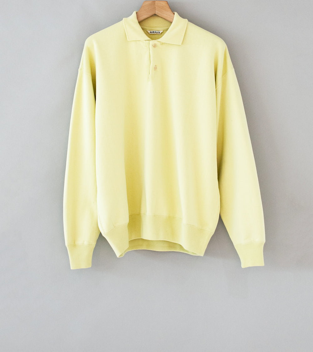 Auralee 'Smooth Sweat Polo' (Light Lime)