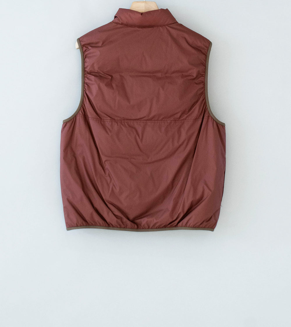 Auralee 'Super Light Nylon Ripstop Down P/O Vest' (Burgundy)