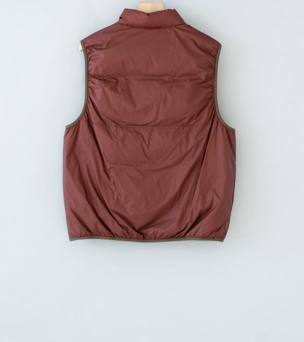 Auralee 'Super Light Nylon Ripstop Down P/O Vest' (Burgundy)