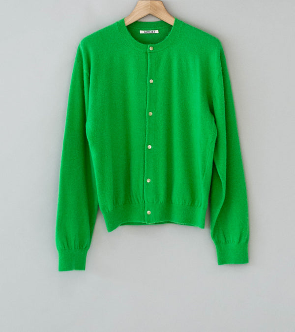 Auralee 'Brushed Cashmere Cotton Knit Cardigan' (Green)