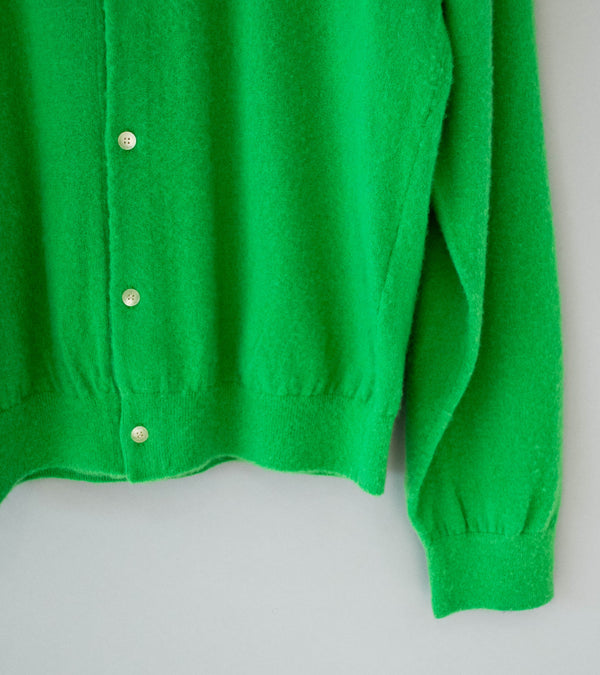 Auralee 'Brushed Cashmere Cotton Knit Cardigan' (Green)