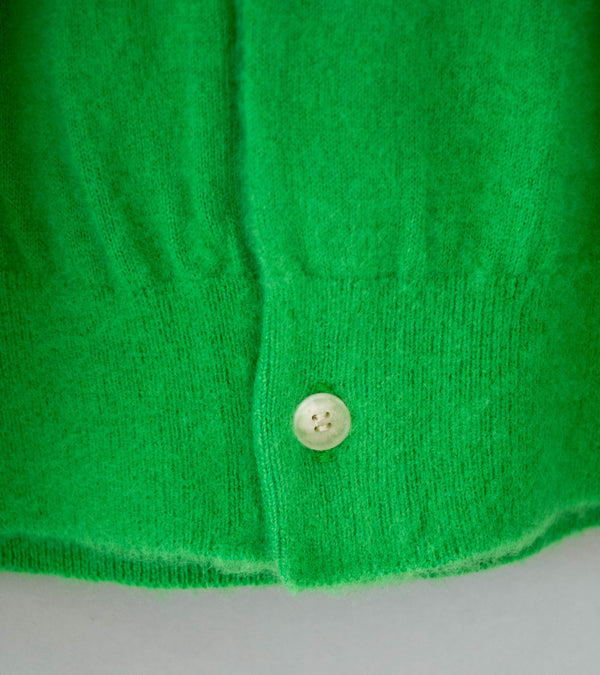 Auralee 'Brushed Cashmere Cotton Knit Cardigan' (Green)
