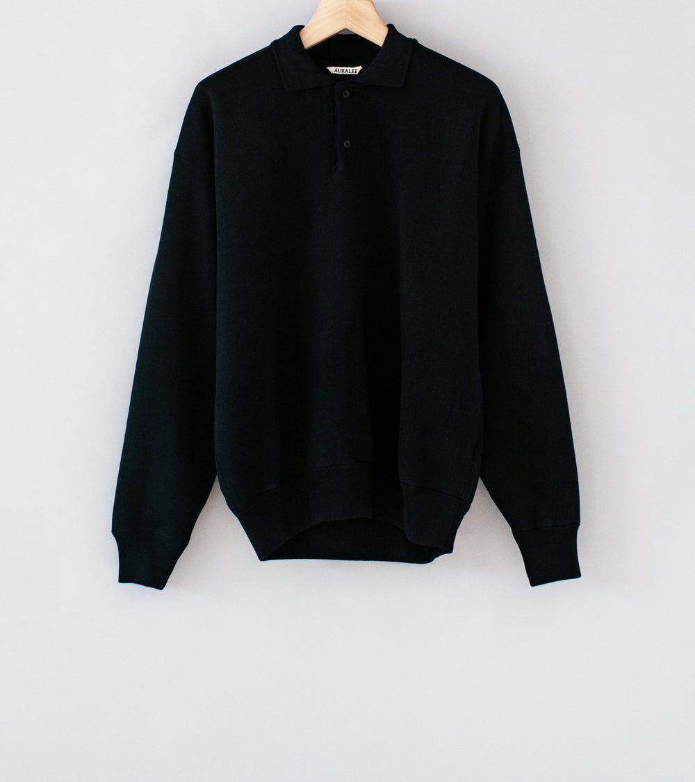 Auralee 'Smooth Sweat Polo' (Black)