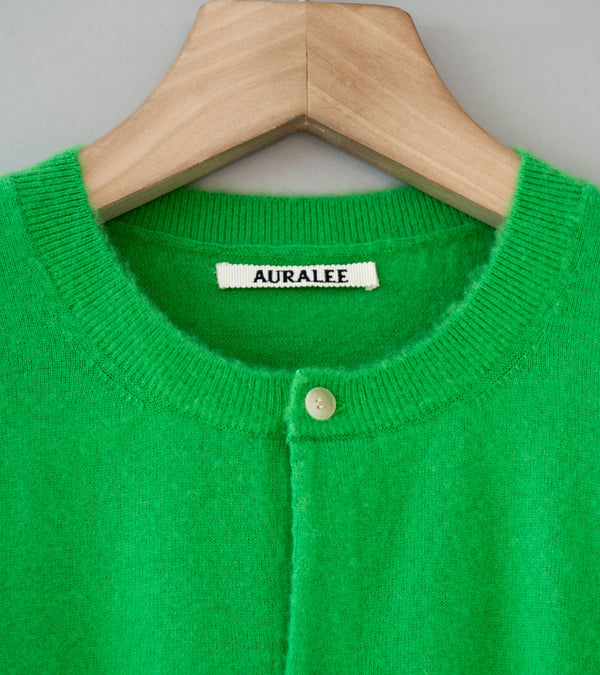Auralee 'Brushed Cashmere Cotton Knit Cardigan' (Green)