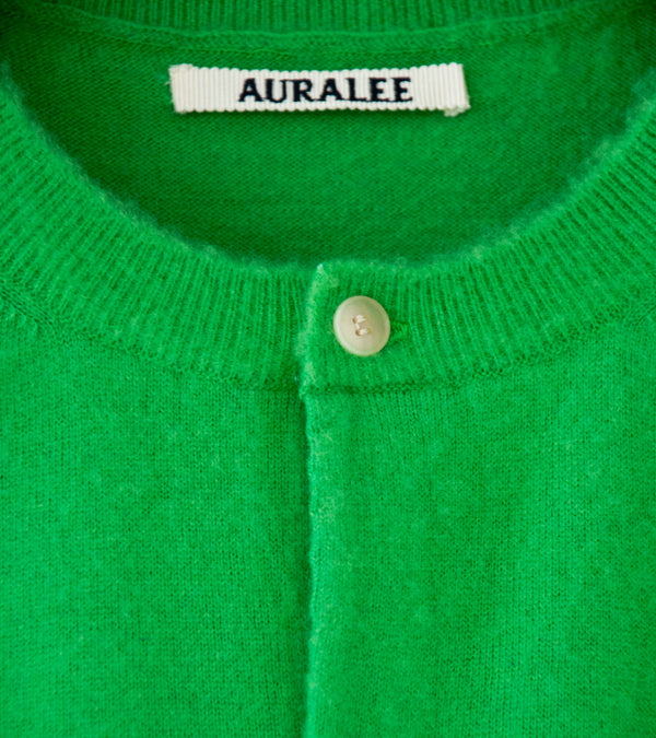 Auralee 'Brushed Cashmere Cotton Knit Cardigan' (Green)