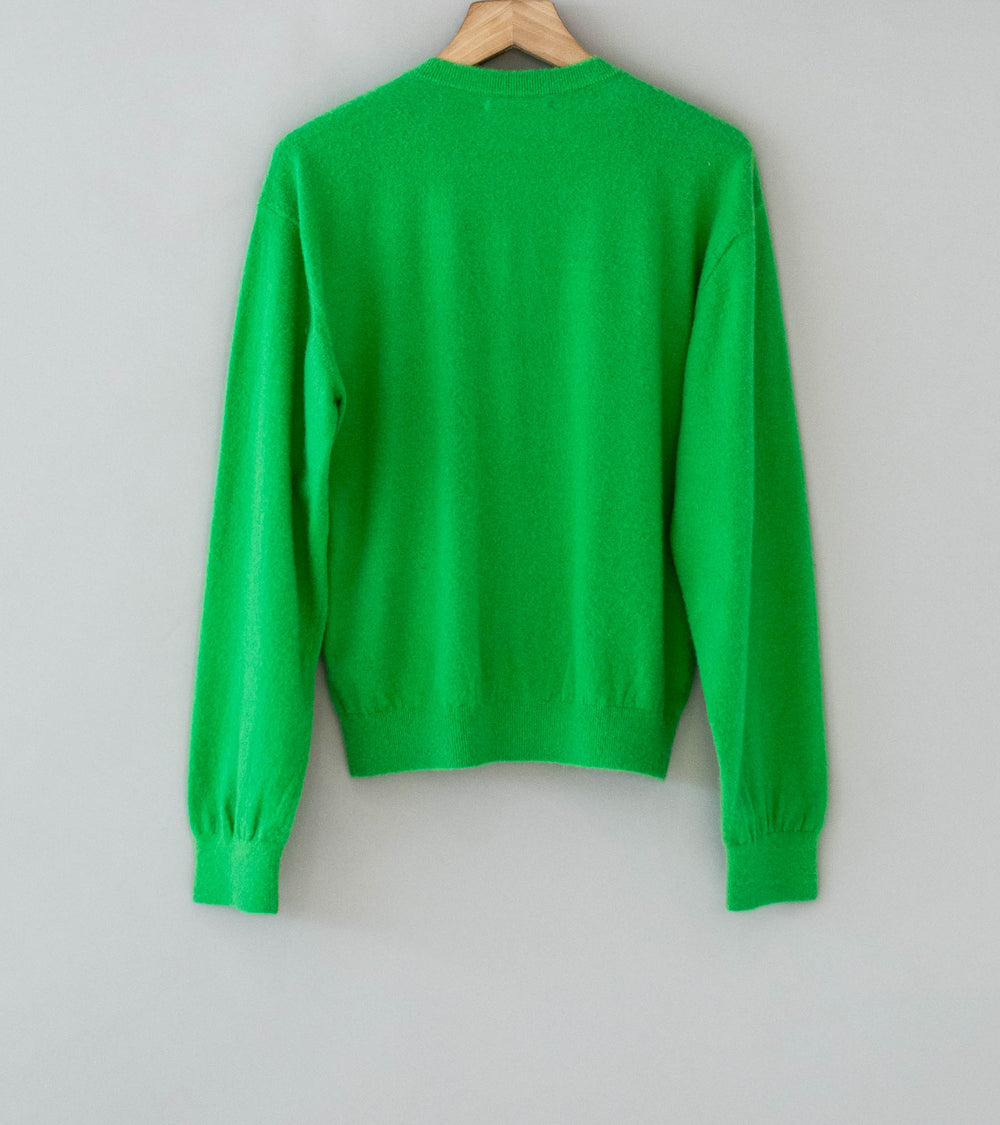 Auralee 'Brushed Cashmere Cotton Knit Cardigan' (Green)