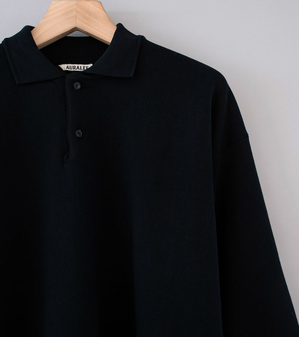 Auralee 'Smooth Sweat Polo' (Black)